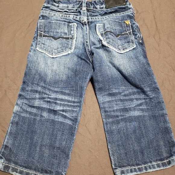 Guess Denim Jeans Dark Blue Distressed Knees Adjustable Waist Size 18 Months - Picture 2 of 7
